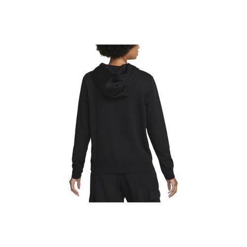 Nike Solid Color Hooded Casual Long-Sleeve Sweatshirt for Women Black