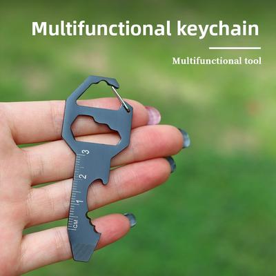Cassette EDC Tool Card Multifunctional Keychain Bottle Opener Hexagon Pendant Portable Screwdriver Mini Tool
