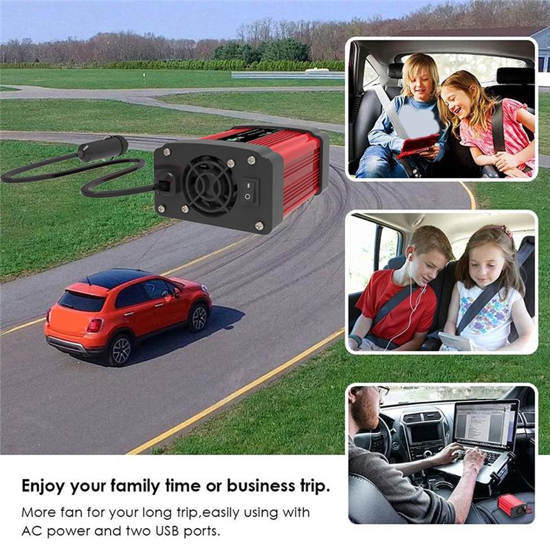 300W 12V To AC 110V 60Hz Car Inverter Car Power Tranfermer Voltage Portable Converter With LED Display US Plug