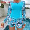 Costume da Bagno da Ragazza a Manica Lunga con Protezione UV per Sport Acquatici