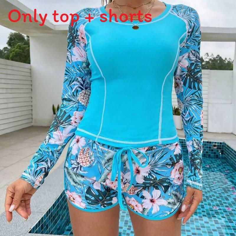 Costume da Bagno da Ragazza a Manica Lunga con Protezione UV per Sport Acquatici