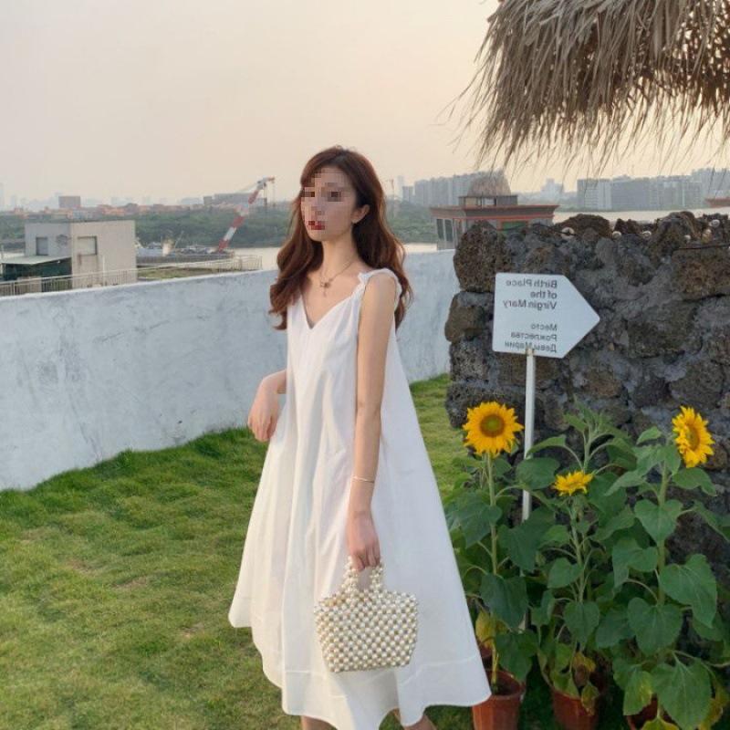 Women s French White Midi Slip Dress - Camisole Tank for Beach Vacations & Summer Extra Large