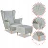 Angelo Wing Chair with Footrest Scandinavian Family Meble Light Gray Grey