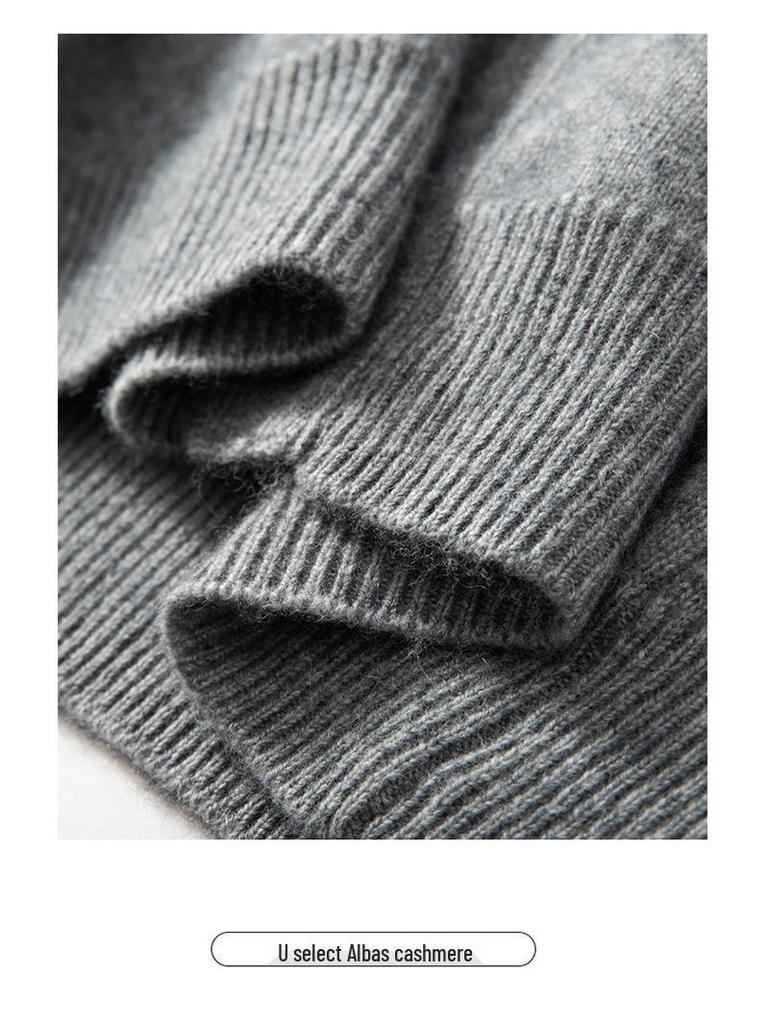 Men's Business Casual Cashmere Cardigan - Thick Stand Collar Wool Knit for Autumn & Winter