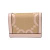 Gucci Portafoglio Mini Ophidia in Tela GG Beige Pelle Rosa Hardware Doppio G Dorato Porta Carte da Donna per il Pendolarismo Quotidiano 523155-UKMBG-9550
