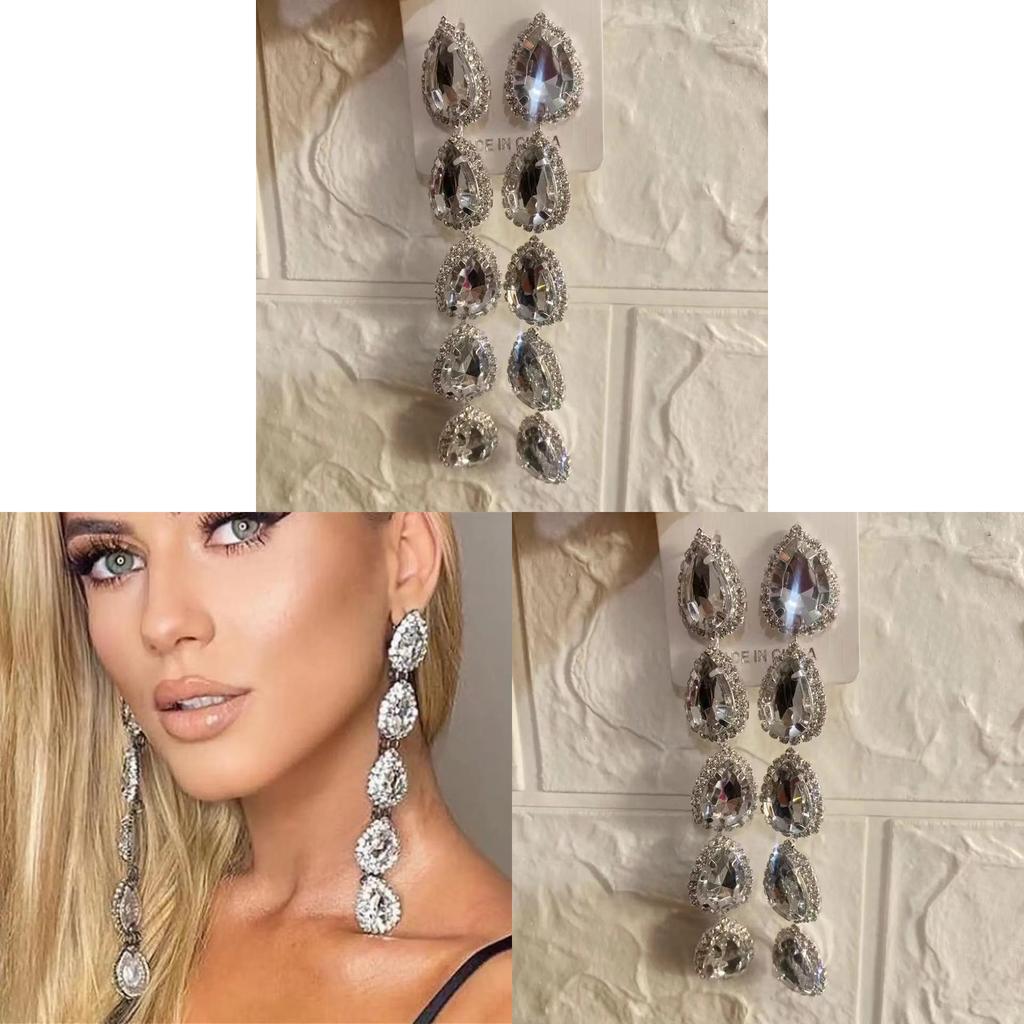 Gold Silver Water Drop Ear Jewelry With Electroplated Finish For Womens Fashion