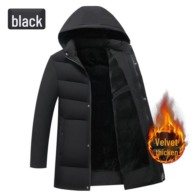 Men's Fleece-Lined Cotton-Padded Jacket: Warm Winter Coat for Middle-Aged and Elderly