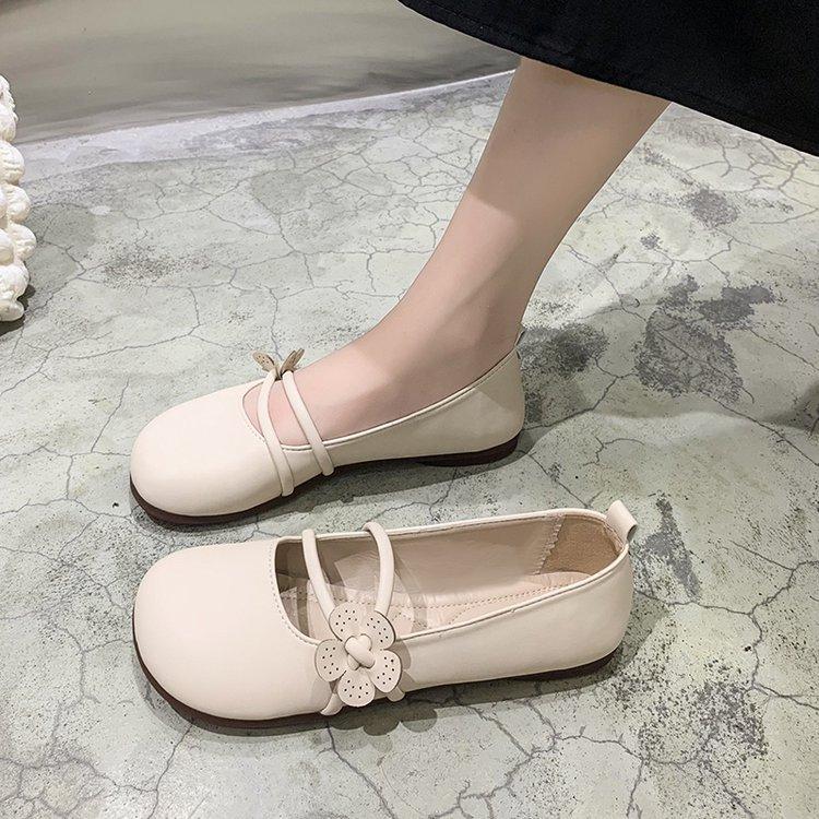 Mary Jane shoes women's shoes 2025 autumn new French with skirt single shoes soft-soled beanie shoes pregnant women small leather shoes