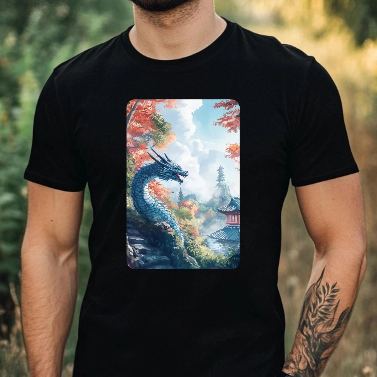 T-Shirt Herren Manga Drache Motiv Baumwolle Größe XS bis 5XL XXXL