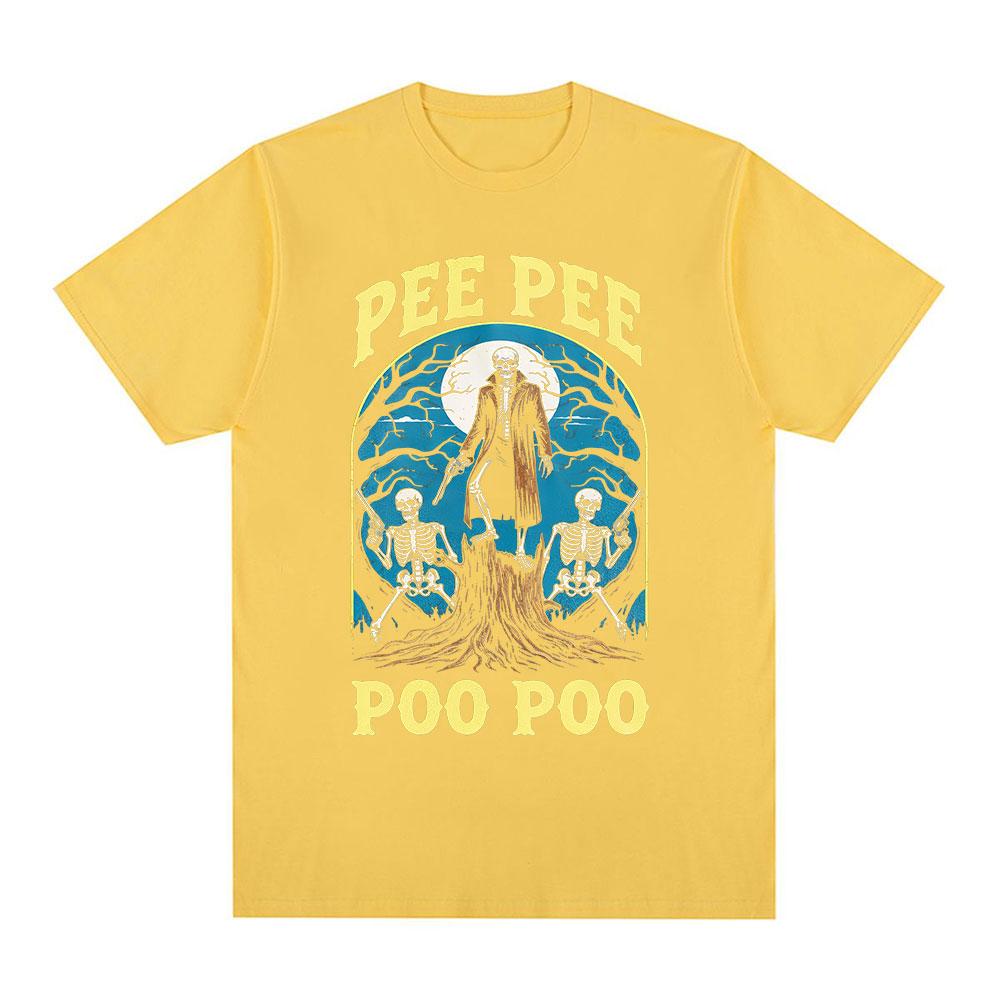 Pee Pee Poo Poo Skeleton Graphic Funny Meme T-Shirts forUnisex Sarcastic Weirdcore T Shirts Gen Z Humor Gift Tees streetwear