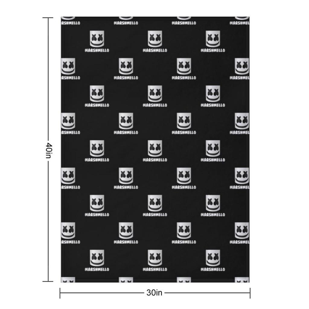 DJ Marshmello logo Throw Blanket Baby For Decorative Sofa christmas decoration Polar Blankets