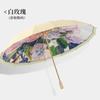 16-Bone three-fold sun umbrella, weather and rain retro wooden handle umbrella, color glue folding sunshade umbrella