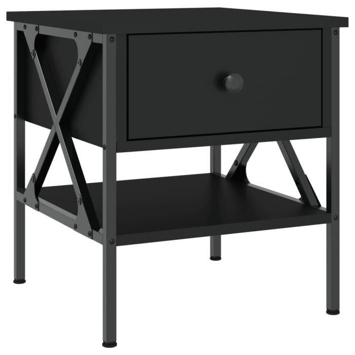 VidaXL Table de chevet noir 40x42x45 cm bois d’ingénierie 825953