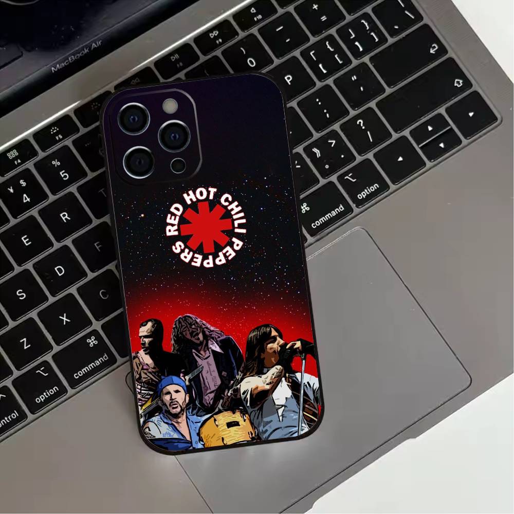 Red Hot C-Chili Peppers Band Phone Case For iPhone 17,16,15,14,13,12,11 Plus,Pro Max,XS,Soft Silicone Black Cover