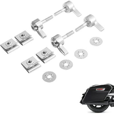4Pcs Motorcycle Chrome Saddlebag Lever Lock Bolts Nuts Mounting Kit For Harley Davidson 2009-2023 All Touring