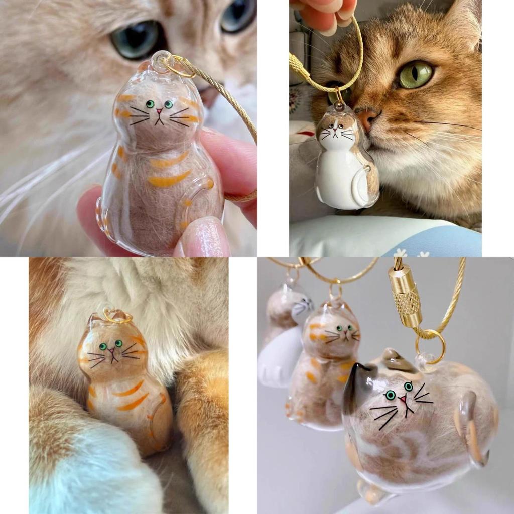 Cat Hair Storage Capsule Keychain With Acrylic Material For Collectors Gift And Party Decor