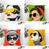A-Audrey H-Hepburn Fashion Prin Pillow Case Linen Pillow Case Sofa Home Decor Cushion Cover Cushion Cove