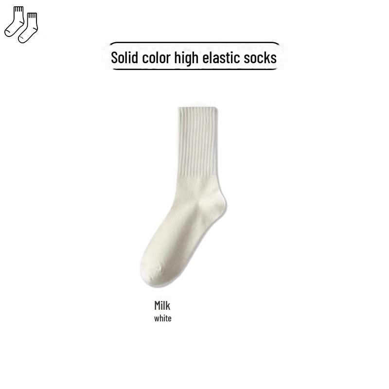 

Женские хлопковые носки средней длины, дезодорирующие и впитывающие пот, черные в японском стиле для весны, осени и зимы