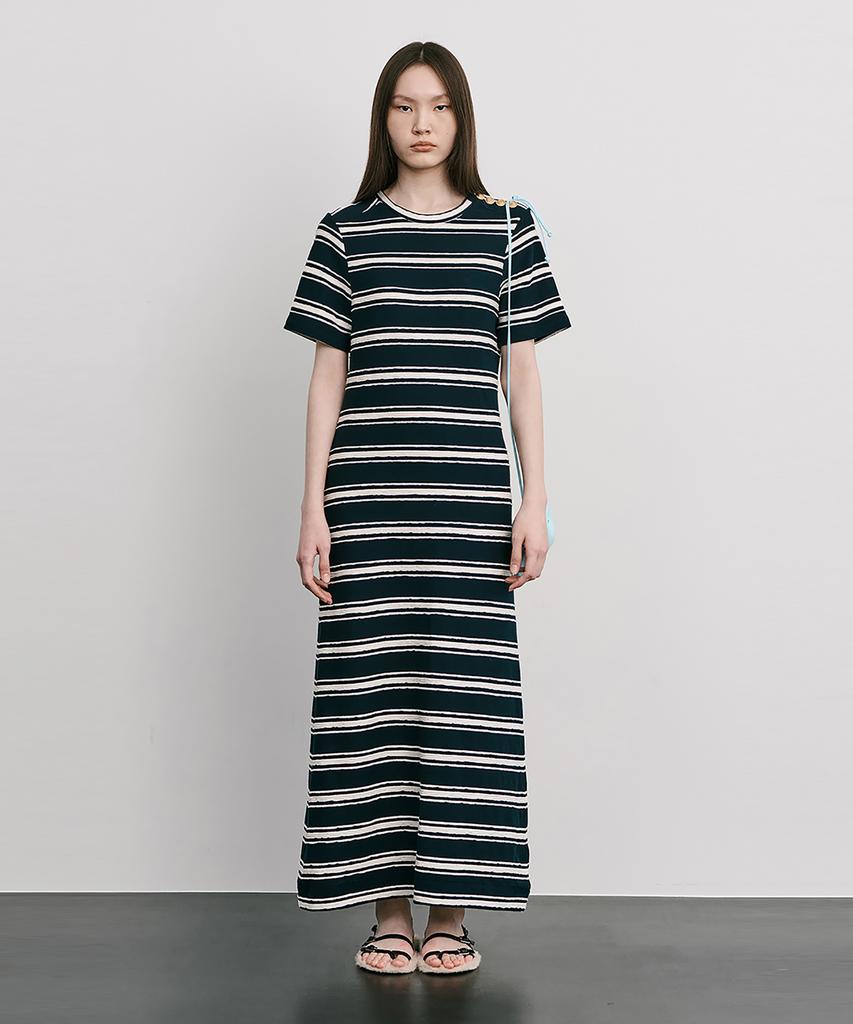 Bundercammer Stripe Jacquard Knit Dress_Navy