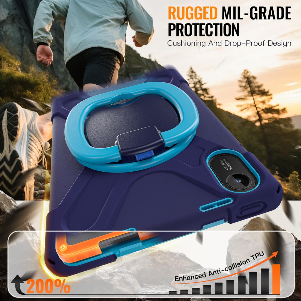 For Xiaomi Redmi Pad2 11" SE 8.7 Pro 12.1" POCO Pad 12.1 Inch Shockproof PC Rugged Tablet Case Pull Ring Stand Strap Cover Funda