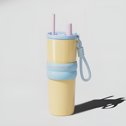 KDTJFH Tumbler with Straw and Lid, 316 Stainless Steel Bottle with Straw Hole Plug, Self-Repellent, Rust-Resistant, Durable, High-Quality, Wide Mouth,