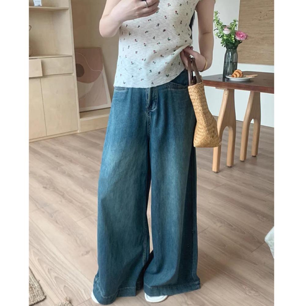 Sense of Design Internet Celebrity Popular Wide-leg Jeans Women's Spring and Autumn New Versatile High-waisted Loose Wide-leg Jeans