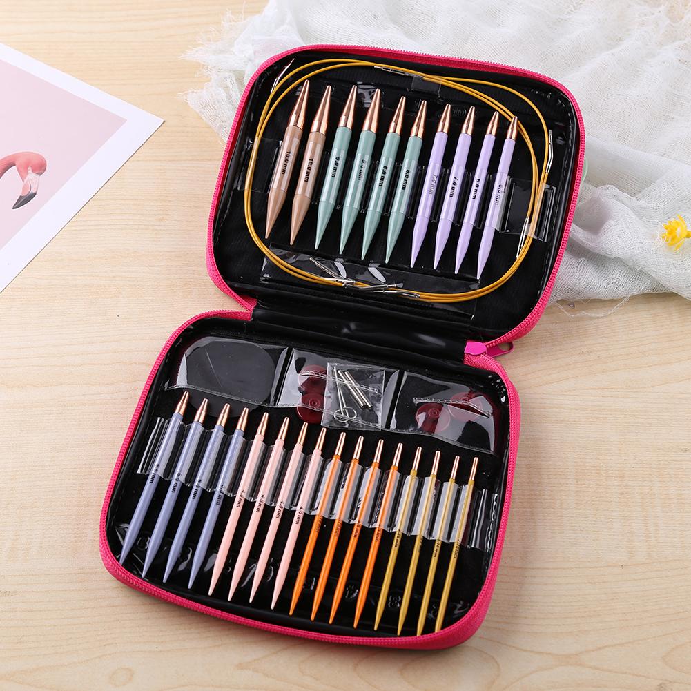Crochet Hook Circular Knitting Needles Set with Case DIY Art Craft Weaving Sewing Stitches Tools Crochet Needle Knitting Tools