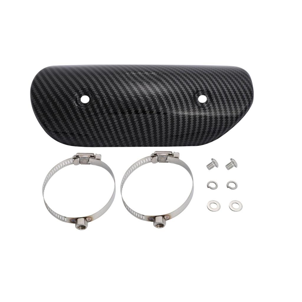 Partools Motorcycle Muffler Guard Heat Shield Stainless Steel Universal Carbon (Carbon)