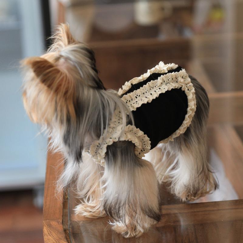 

Small Dog Clothes Luxury Dogs Puppy Clothing Autumn Chihuahua Dogs Stuff Pet Vest Cotton Summer Kitten Cat Pets Product Supplies XS чёрный