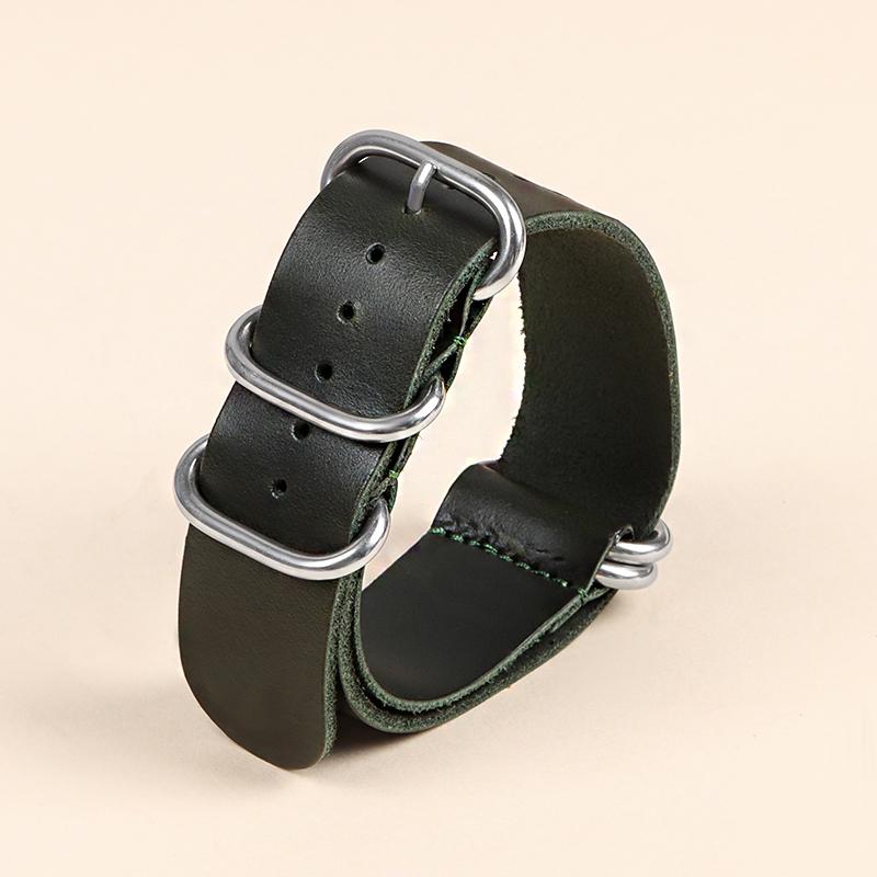 Vintage Leather Watch Bands 18mm 20mm 22mm Brown Handmade Cowhide Watch Straps with Ring Buckle for Men Women Watch Accessories