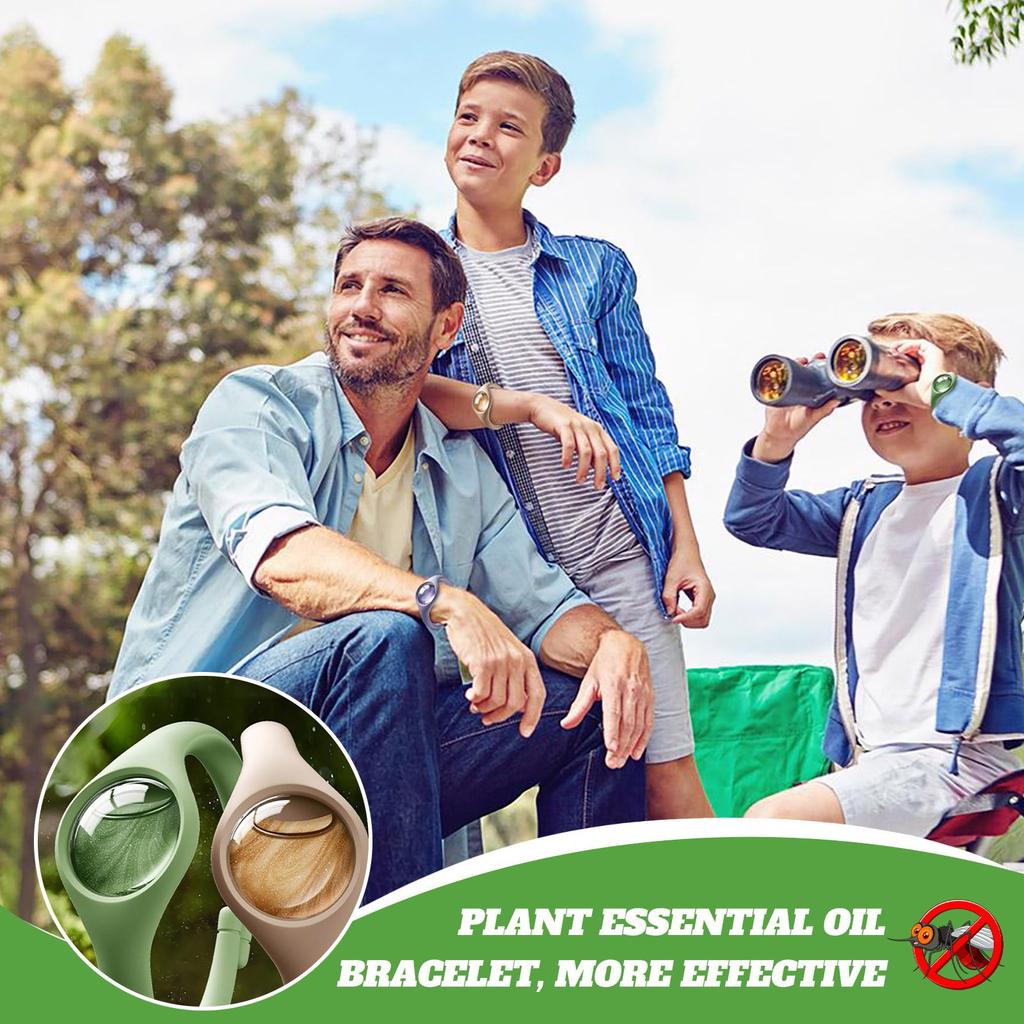 Bracelet Anti-Moustiques Bande en Silicone Réglable avec Insert d'Huile Essentielle de 20 ml Conception Confortable et Légère Adapté aux Activités Extérieures