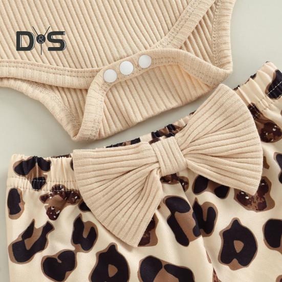 3 Pcs/Set Children Top Pants Headband Suit for 0-24 Months Floral Printing Flared Trousers High Collar Knitted Bodysuit Bow Headband Photo Prop