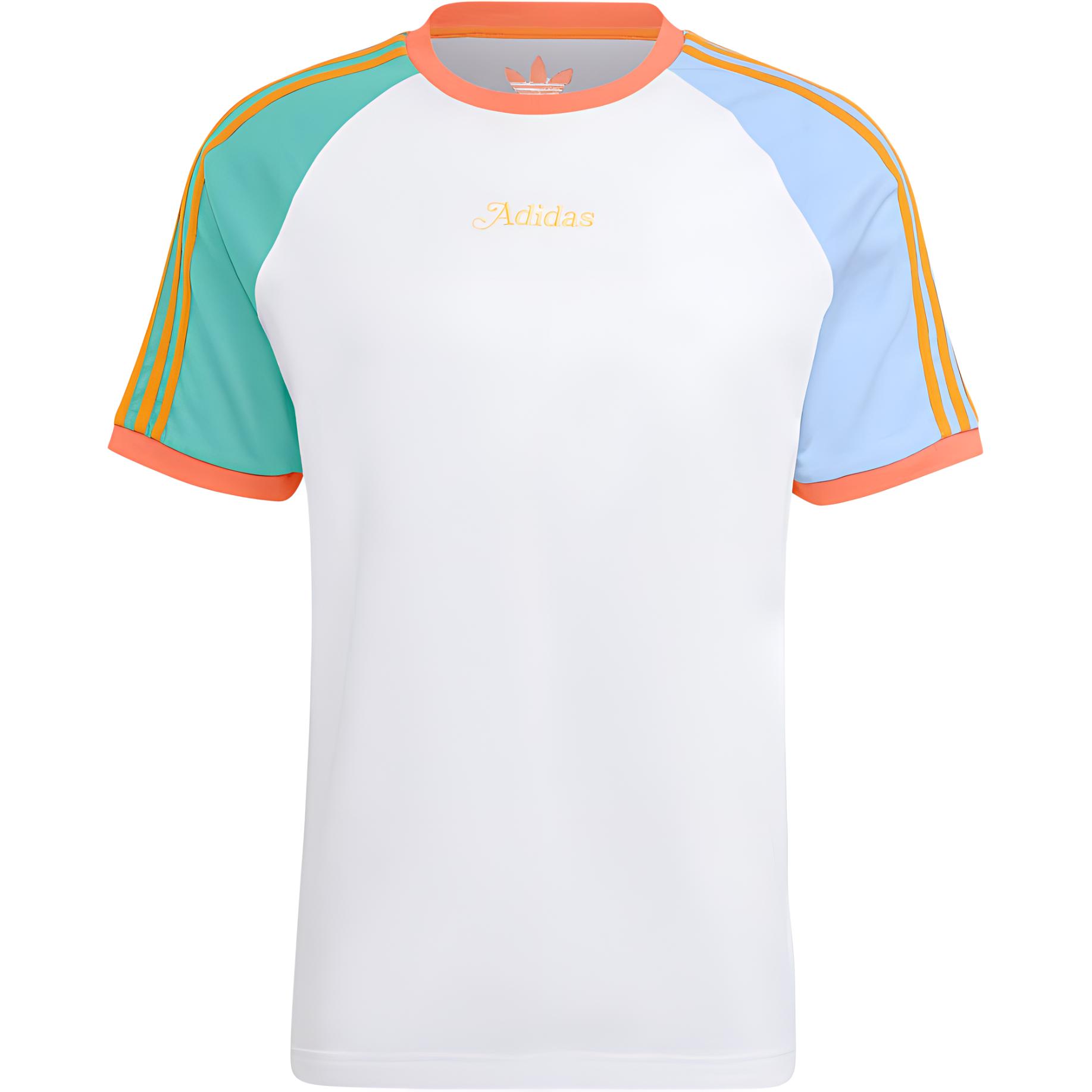 

Футболка Adidas Originals Trefoil Enjoy Raglan, спортивная, с коротким рукавом, в полоску, мужская, белая IT8190 M