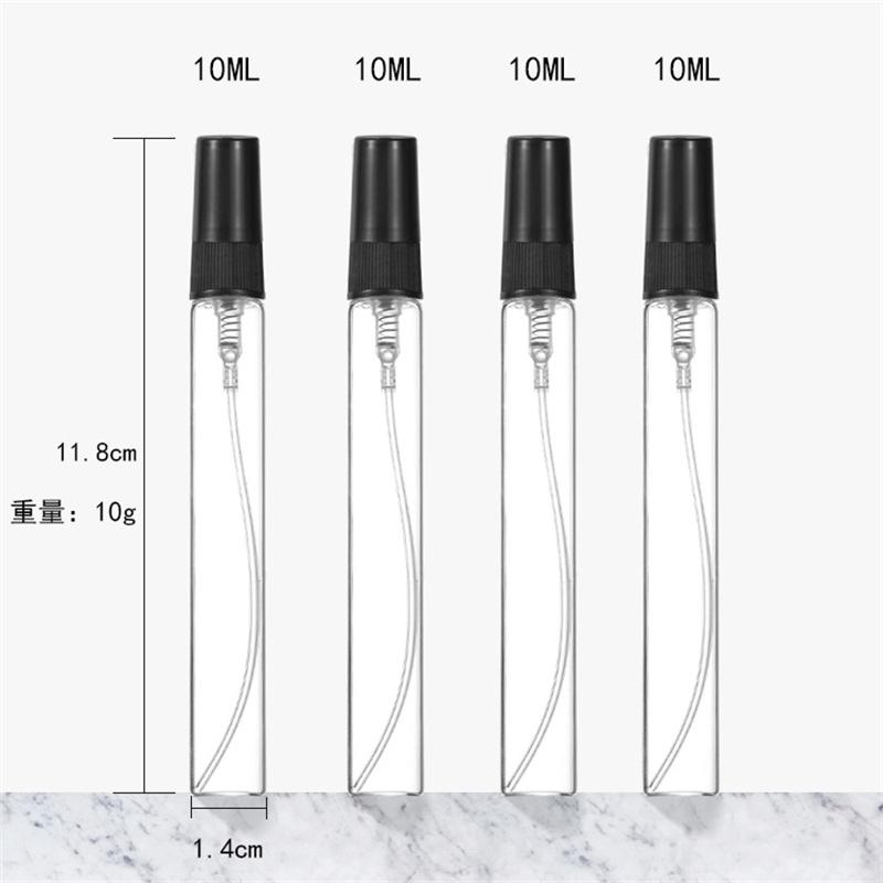 10/50PCS 10ML Black Mist Spray Bottle Spray Pump Bottle Travel Refillable Bottle Glass Perfume Bottle Essential Oil Bottle