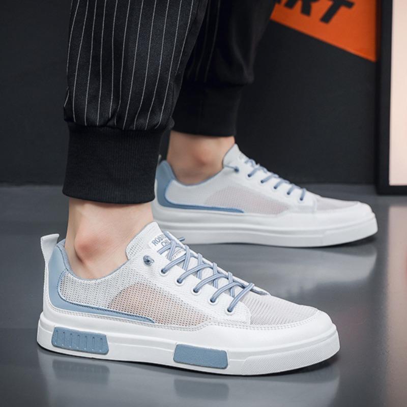 Men Shoes Summer Fashion Breathable Casual Shoes for Men Hollow Out Mesh Flats Academy Style Trend BoardShoe Tenis Masculino