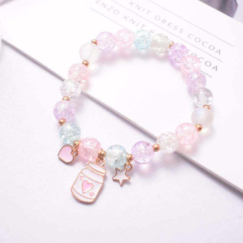 Crystal Bracelet Alloy Colored Beaded Bracelet Student Friendship Fashion Bracelet Bead Glass Hot Selling New Cartoon
