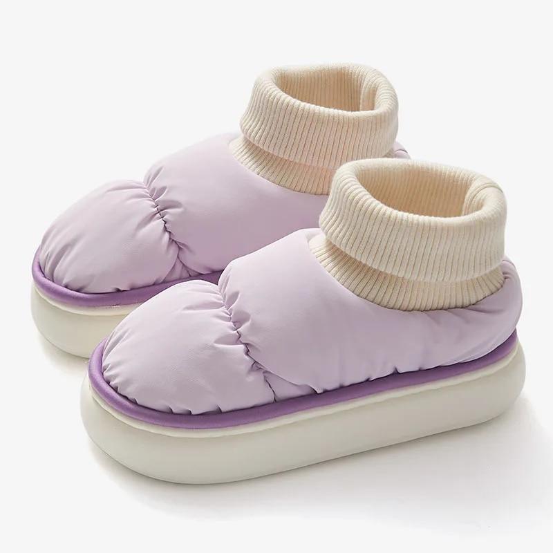 Módní Comwarm Kožešinové Sněhule Pro Ženy Módní Silná Platforma Zimní Boty Plyšová Bavlněná Obuv Vnitřní Venkovní Vodotěsné Teplé Domácí Boty