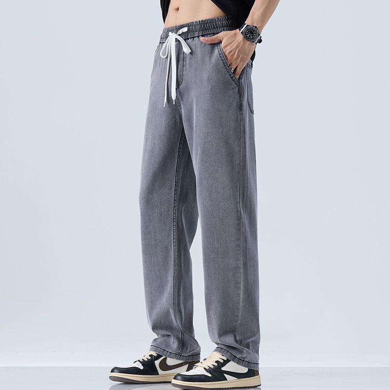 

Fengshe Men s Fashion: Niche Ripped Loose Straight Jacquard Jeans for Spring and Autumn 4XL