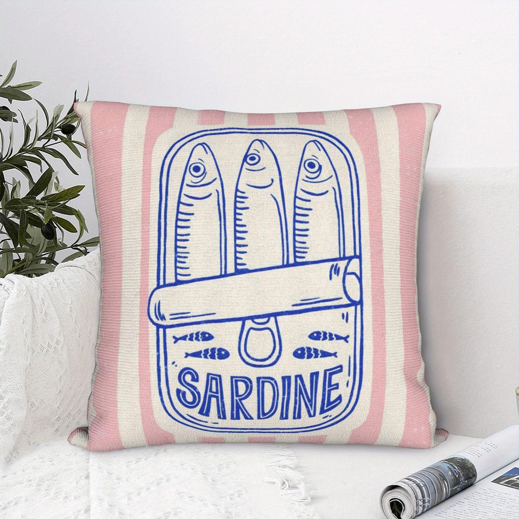 Sardine Pattern Sofa Throw Pillow Cover Decorative Cushion Cover