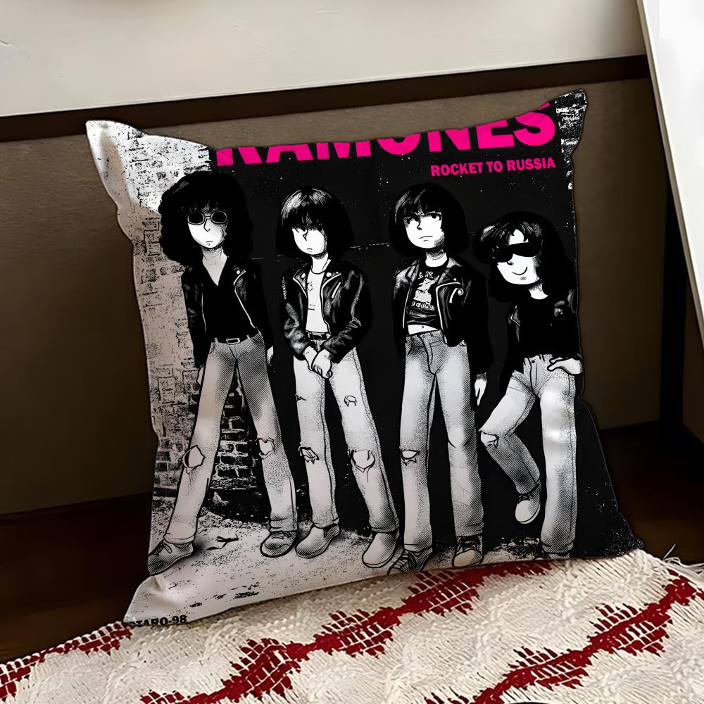 Band RRamones Cushion Cover Reversible Soft Durable Pillow Cover Home Car MultiScene Use for Daily Comfort