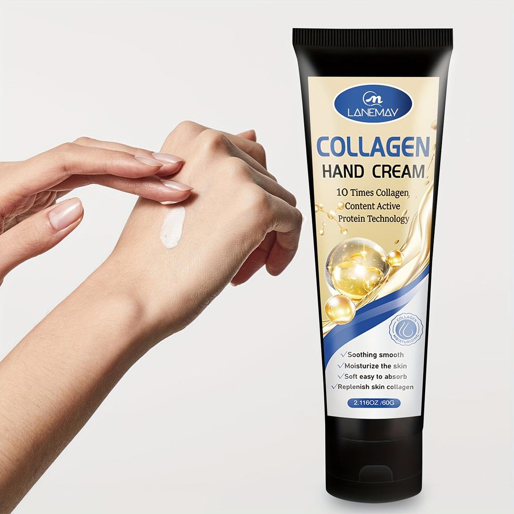 Lanemay Collagen & Hyaluronic Acid Hand Cream - Intense Hydration, Elasticity Enhancement, Soothing Moisturizer for All Skin Types
