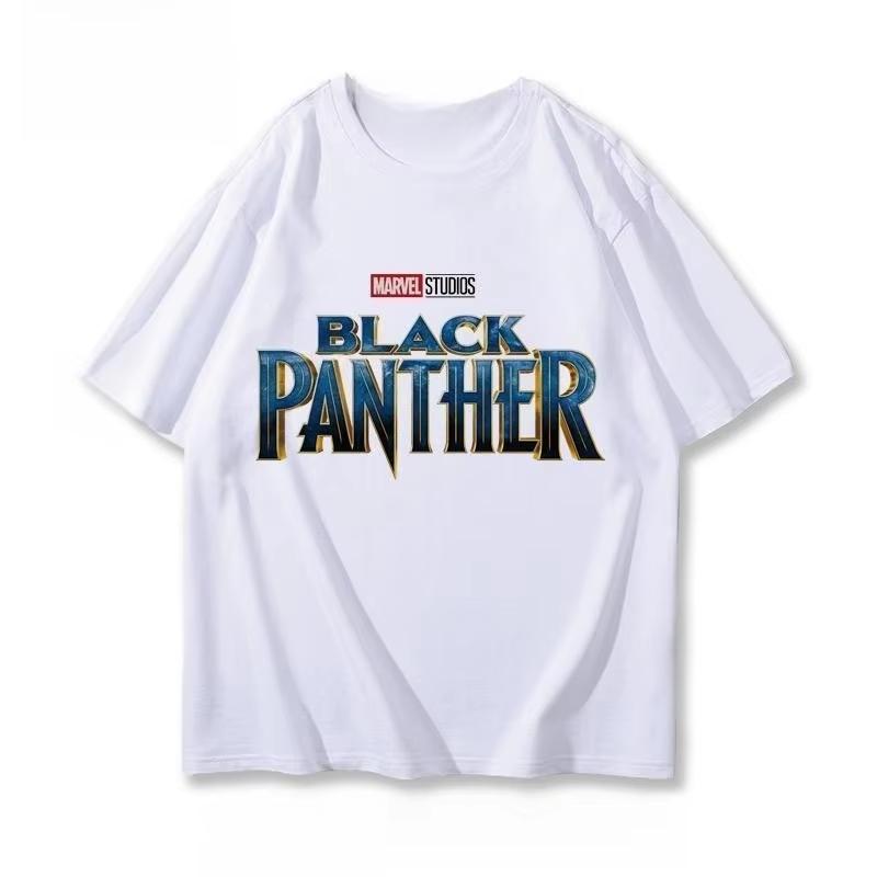 

Marvel Genuine Black Panther Movie Peripheral Wakanda Printed Short Sleeve Men s and Women s Same Loose Short Sleeve S