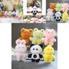 Cute Cartoon Animal Plush Keychain 12cm Mini Stuffed Toy With Soft Short Plush