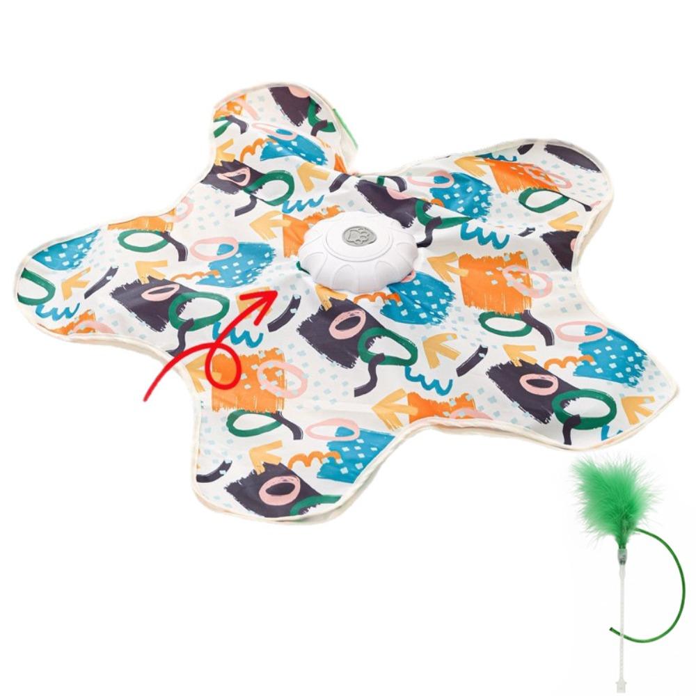 

Automatic Interactive Cat Toy Hide and Seek with Mouse Squeaky Pet Play Cover Bite Resistance Starfish Cat Toy Hunting Cover