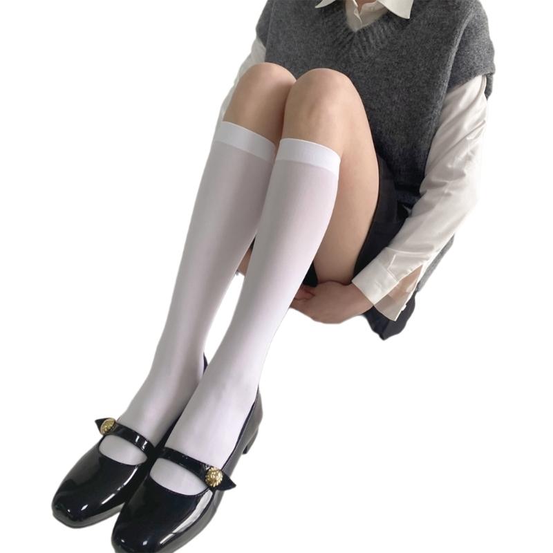 Colorful Calf Socks Velvets Knee High Stockings Lightweight Breathable Knee High Socks Student Girls Middle Tube Socks