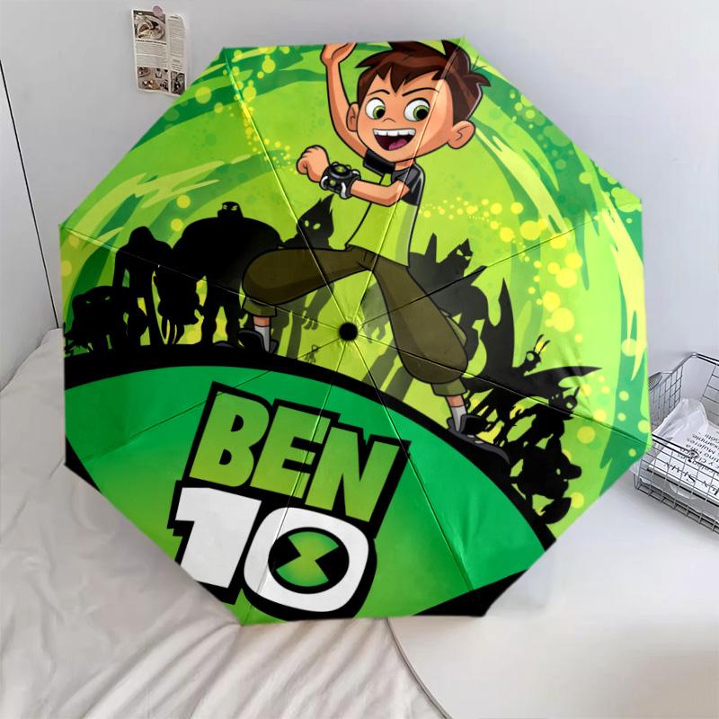 Ben 10  pattern, automatic folding umbrella, portable and foldable design, 8 ribs, a Christmas or birthday gift.