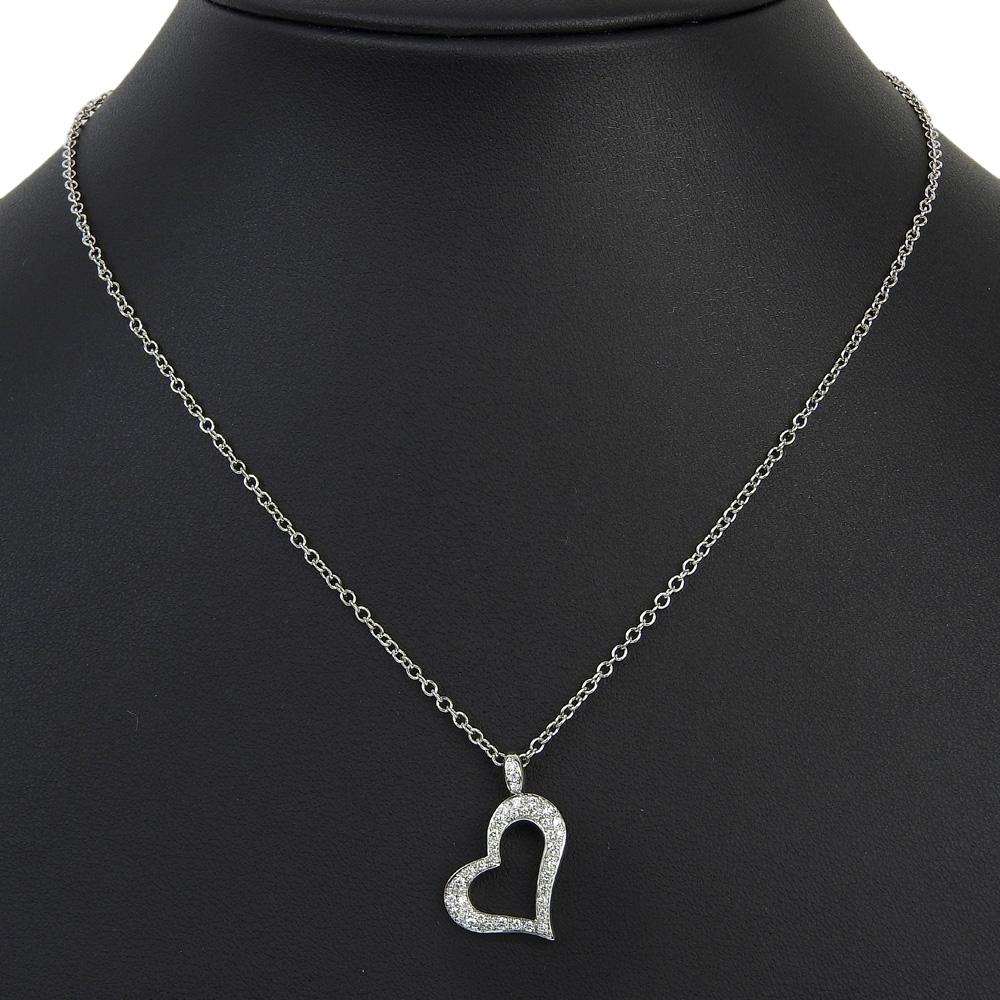 PIAGET Limelight Necklace heart Silver K18 white gold/diamond heart 7.8g Women Used
