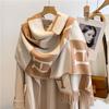 Dual-Sided Letter Print Winter Scarf - Trendy Warm Gift for Women