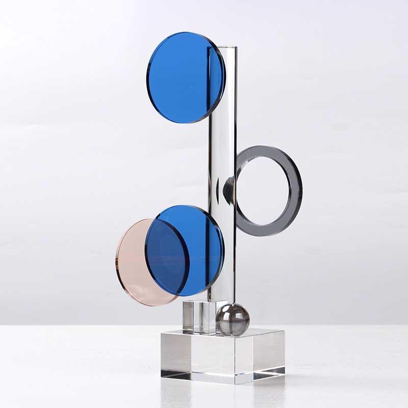 Light Luxury Colorful Circle Crystal Ornaments Designer Creative Furnishings Model Room Living Room Study Home Soft Decorations