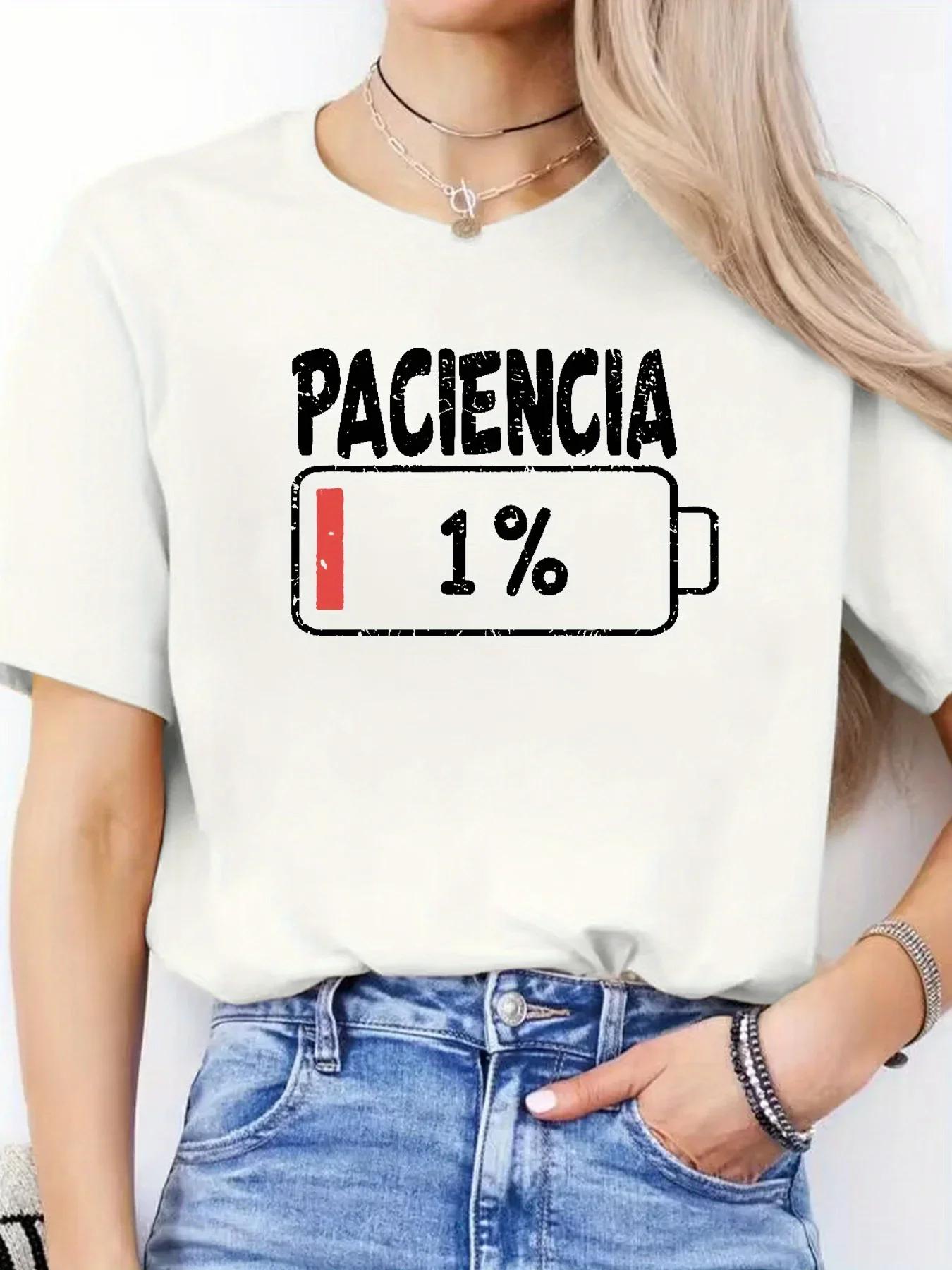 

ashion T Shirt Women Vibrant Spanish Letter Print Short Sleeve Round Neck Womens Casual Summer Breathable Tshirt S